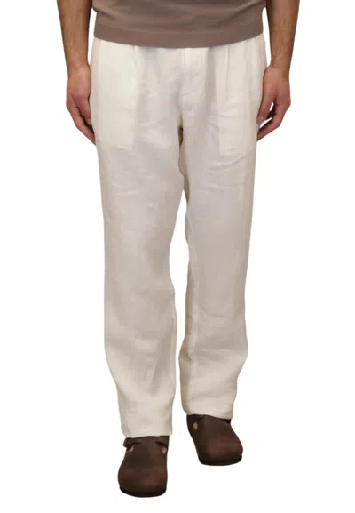 Mc2 Saint Barth White Relaxed Fit Straight Leg Pants In Neutral