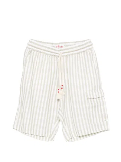 Mc2 Saint Barth White Relaxed Fit Striped Shorts