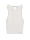 Mc2 Saint Barth Rib Knit Crewneck Tank Top In White