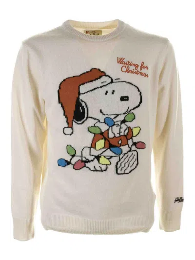 Mc2 Saint Barth White Snoopy Crew Neck Shirt