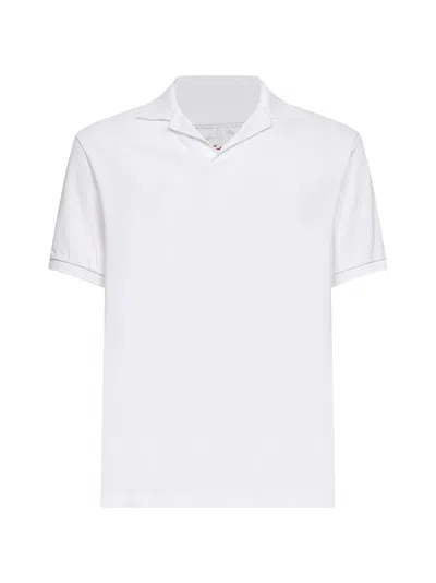 Mc2 Saint Barth White Stretch Cotton Piquet Charles Buttonless Polo Shirt