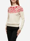 Mc2 Saint Barth White Sweater New Queen With Im Not Santa Jacquard