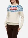 Mc2 Saint Barth White Sweater New Queen With Im Not Santa Jacquard