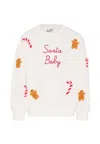 Mc2 Saint Barth White Sweatshirt For Kids With Gingerbread In White