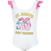 MC2 SAINT BARTH WHITE SWIMSUIT FOR GIRL WITH MY LITTLE PONY PRINT