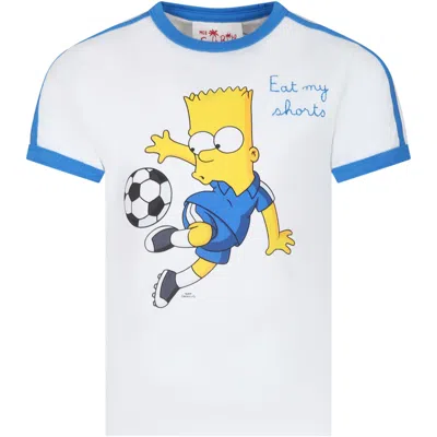 MC2 SAINT BARTH WHITE T-SHIRT FOR BOY WITH BART SIMPSON