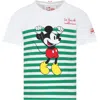 MC2 SAINT BARTH WHITE T-SHIRT FOR BOY WITH MICKEY MOUSE