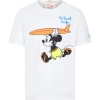 MC2 SAINT BARTH WHITE T-SHIRT FOR BOY WITH MICKEY MOUSE AND LOGO