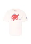 Mc2 Saint Barth White T-shirt For Boy With Octopus In White