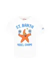 Mc2 Saint Barth White T-shirt For Boy With Starfish In White