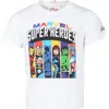 Mc2 Saint Barth White T-shirt For Boy With Superheroes Print In White