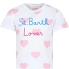 Mc2 Saint Barth White T-shirt For Baby Girl With Hearts In White