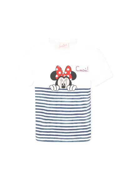 Mc2 Saint Barth Kids' White T-shirt For Girl With Minnie