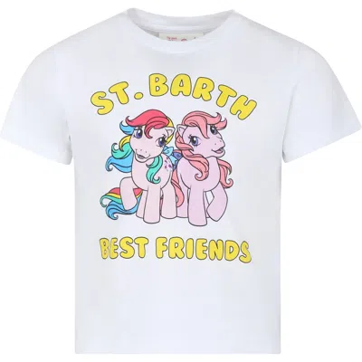 Mc2 Saint Barth Kids' White T-shirt For Girl With My Little Pony Print