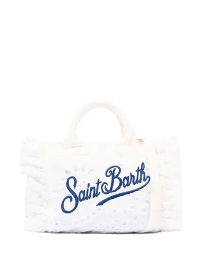 Mc2 Saint Barth White Unica Textured Eyelet Handbag