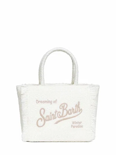 Mc2 Saint Barth White Vanity Tweed Handbag