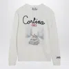 Mc2 Saint Barth White Wool-blend Sweater With Cortina Embroidery In White