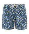 Mc2 Saint Barth Recycled Nylon Swim Trunks With Shark Trouble Multicolor Print