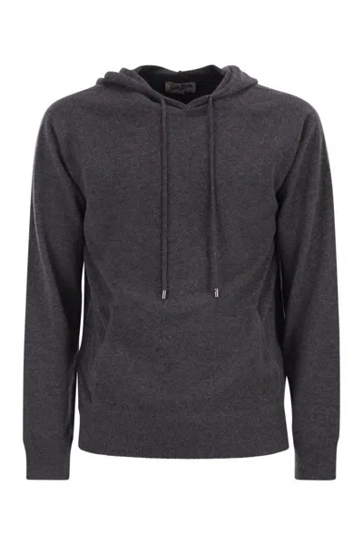 Mc2 Saint Barth Wilbur - Merino Wool Hooded Jumper In Black