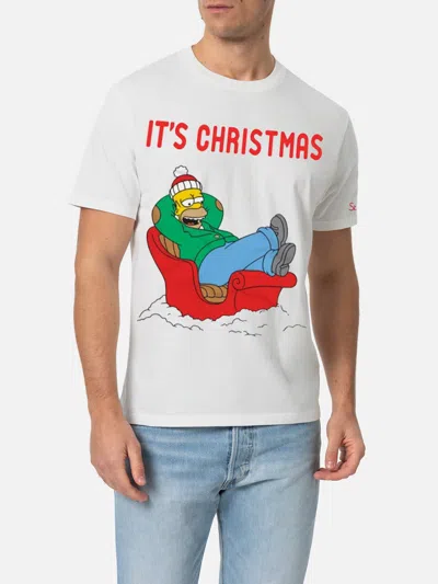Mc2 Saint Barth Winter Cotton T-shirt Arnott With Homer Relax Print The Simpson Special Edition In White