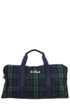 Mc2 Saint Barth Tartan Pattern Duffle Bag With Adjustable Strap In Emb Tartan