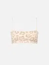 Mc2 Saint Barth Woman Animalier Bandeau Top Swimsuit Athena With Rhinestones In White