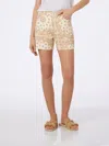 Mc2 Saint Barth Woman Bandanna Print Denim Bermuda Cancun In White