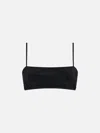 Mc2 Saint Barth Woman Bandeau Black Top With Rhinestone In Black