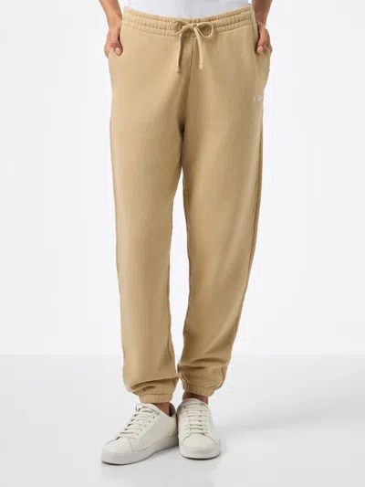 Mc2 Saint Barth Woman Beige Cotton Fleece Jogger Pants Odalys In White