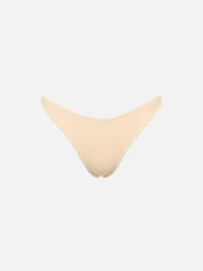 Mc2 Saint Barth Woman Beige Crinkle Cheeky Swim Briefs Naomi In White