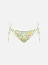 Mc2 Saint Barth Woman Betsy Classic Swim Briefs Virgo Made With Liberty Fabric In Yellow