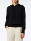 Mc2 Saint Barth Woman Black Knitted Hoodie With St. Barth Embroidery In Black