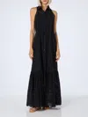 Mc2 Saint Barth Woman Black Sangallo Lace Halterneck Dress In Black