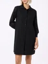 Mc2 Saint Barth Woman Black Sangallo Shirt Mini Dress In Black