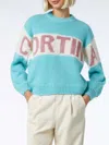 Mc2 Saint Barth Woman Boxy Shape Soft Sweater With Cortina Jacquard In Green
