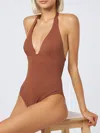 Mc2 Saint Barth Woman Brown One-piece Marylin Swimsuit In Brown