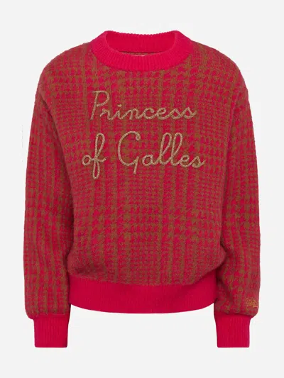 Mc2 Saint Barth Woman Brushed Crewneck With Princess Of Galles In Pink