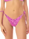 Mc2 Saint Barth Woman Cheeky Swim Briefs With Bandanna Print In Rosa Fluo
