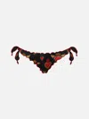 Mc2 Saint Barth Woman Cheeky Swim Briefs With Sacred Heart Print In Black
