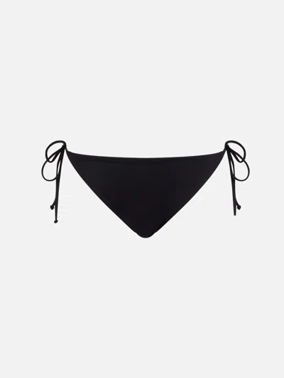 Mc2 Saint Barth Woman Classic Swim Briefs Virgo With Rhinestones In Black