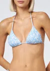 Mc2 Saint Barth Woman Light Blue Triangle Top Swimsuit Leah In Sky