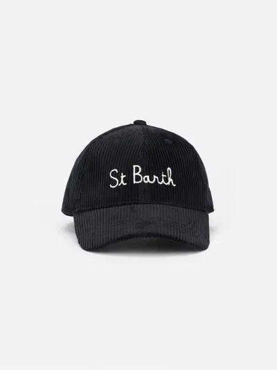 MC2 SAINT BARTH WOMAN CORDUROY BASEBALL CAP WITH ST. BARTH EMBROIDERY