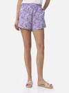 Mc2 Saint Barth Woman Cotton Betsy Pull Up Shorts Meave Made With Liberty Fabric In Lilac