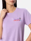 Mc2 Saint Barth Woman Cotton Jersey Crewneck T-shirt Emilie With Save Water Drink Spritz Embroidery In Pink