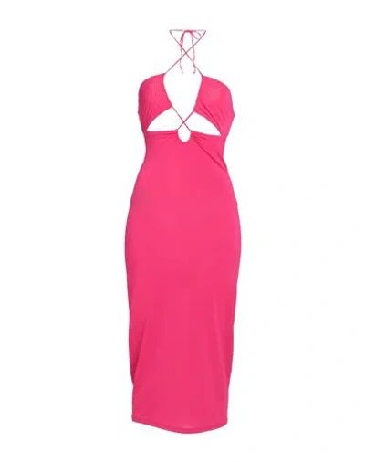 Mc2 Saint Barth Woman Cover-up Fuchsia Size L Viscose, Elastane In Pink