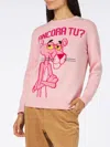 Mc2 Saint Barth Woman Crewneck Pink Sweater With Pink Panther Ancora Tu? Print The Pink Panther Special Edition In Pink