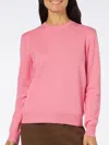 Mc2 Saint Barth Woman Crewneck Pink Sweater With St. Barth Embroidery In Pink
