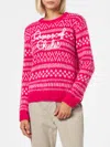 Mc2 Saint Barth Queen Of Chalet Fair-isle Jumper In Pink