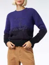 Mc2 Saint Barth Woman Crewneck Soft Sweater With Queen Of The Night Embroidery In Black