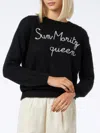 Mc2 Saint Barth Woman Sweater With Tutte Quelle Bollicine Embroidery In Black